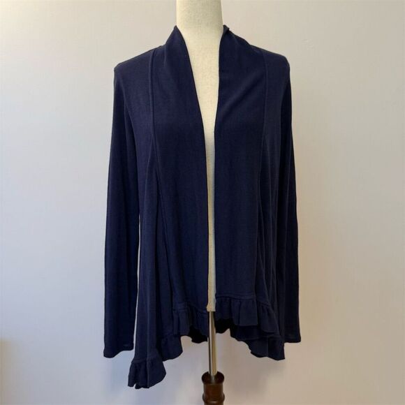 Lilly Pulitzer Women's L Blue Open Front Cardigan Sweater Long Sleeve - Picture 1 of 4